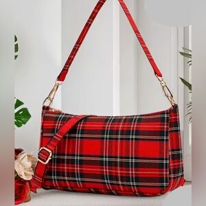 Red Plaid Shoulder Bag